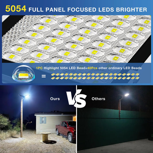 12000W Split-Type Solar Street Light Outdoor – High-Brightness LED, 6500K Dusk to Dawn, IP66 Waterproof with Remote, Commercial & Industrial Lighting for Parking Lots, Farms, Sports Fields