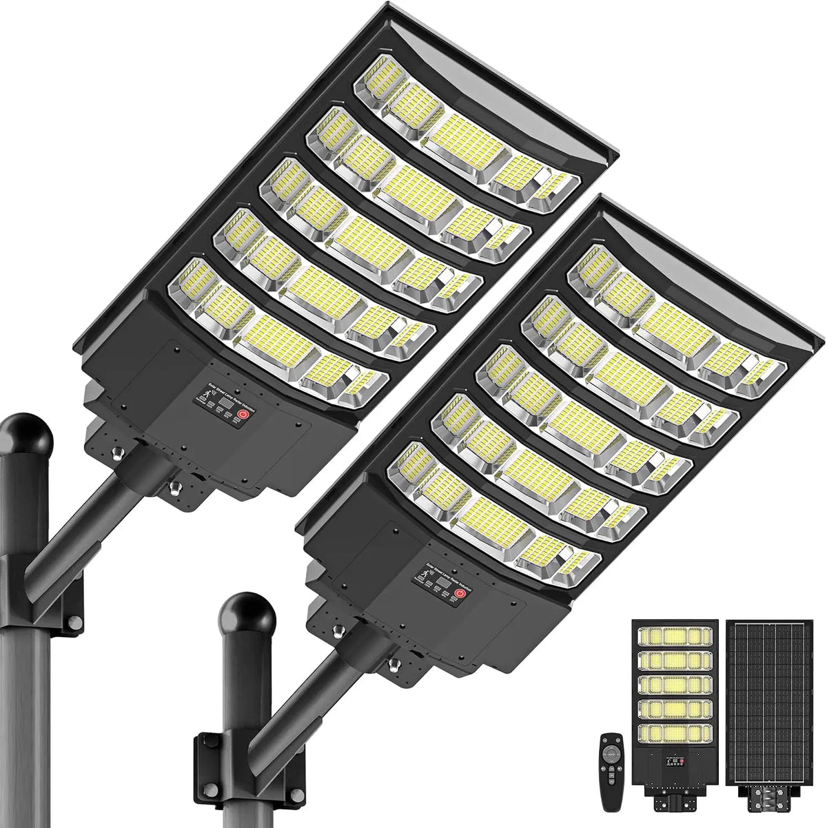 10000W Solar Street Lights Outdoor, Super Bright Solar Lights Outdoor Waterproof with Motion Sensor, IP66 Solar Flood Security Lights with Remote Control for Yard, Driveway, Parking Lot,Stadium
