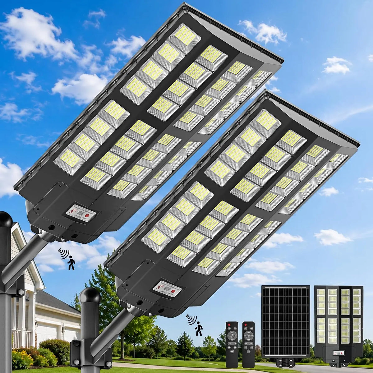 Solar Street Lights Outdoor, IP66 Waterproof Commercial Solar Lights