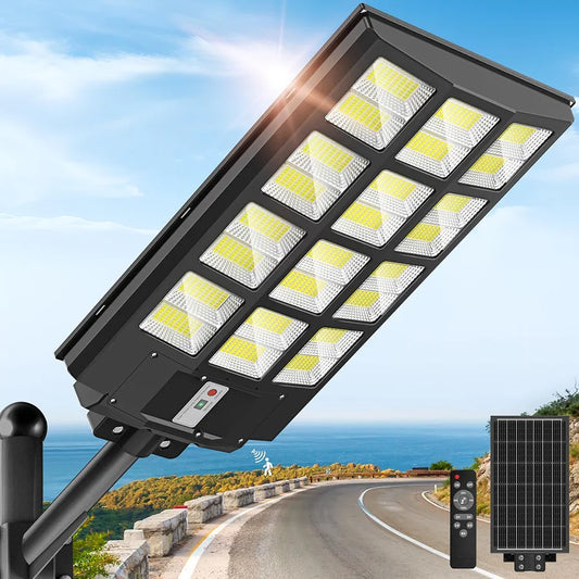 OKPRO Solar Street Light, IP66 Waterproof Solar Lights Outdoor