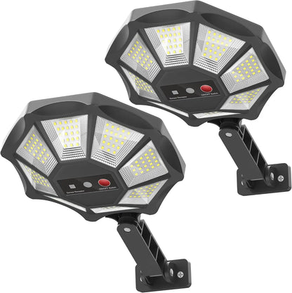 Solar Lights Outdoor, 168LED 6500K Flood Light Dusk to Dawn