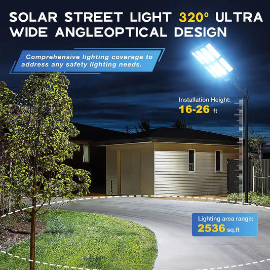 10000W Solar Street Lights Outdoor, IP66 Waterproof Solar Lights