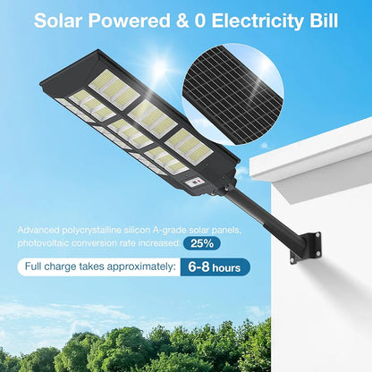 OKPRO Solar Street Light, IP66 Waterproof Solar Lights Outdoor