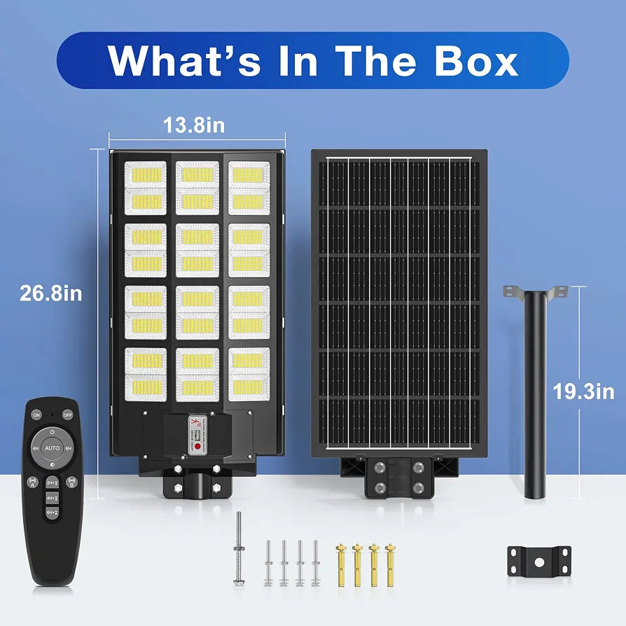 OKPRO Solar Street Light, IP66 Waterproof Solar Lights Outdoor