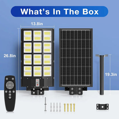 OKPRO Solar Street Light, IP66 Waterproof Solar Lights Outdoor