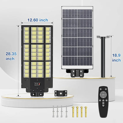 OKPRO 15000W Solar Street Lights, Solar Lights Outdoor IP66 Waterproof