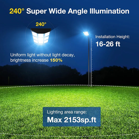 OKPRO Solar Street Light, IP66 Waterproof Solar Lights Outdoor