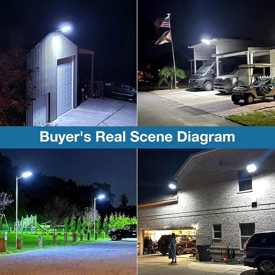 OKPRO Solar Street Light, IP66 Waterproof Solar Lights Outdoor
