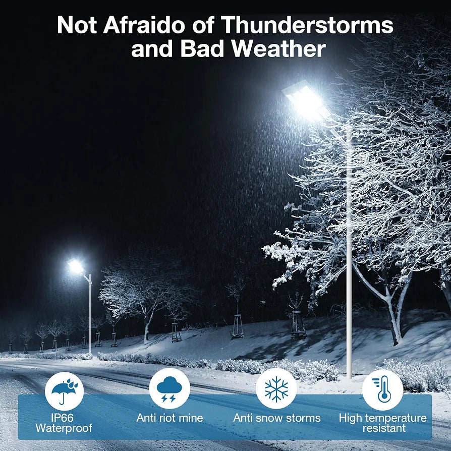 OKPRO Solar Street Light, IP66 Waterproof Solar Lights Outdoor