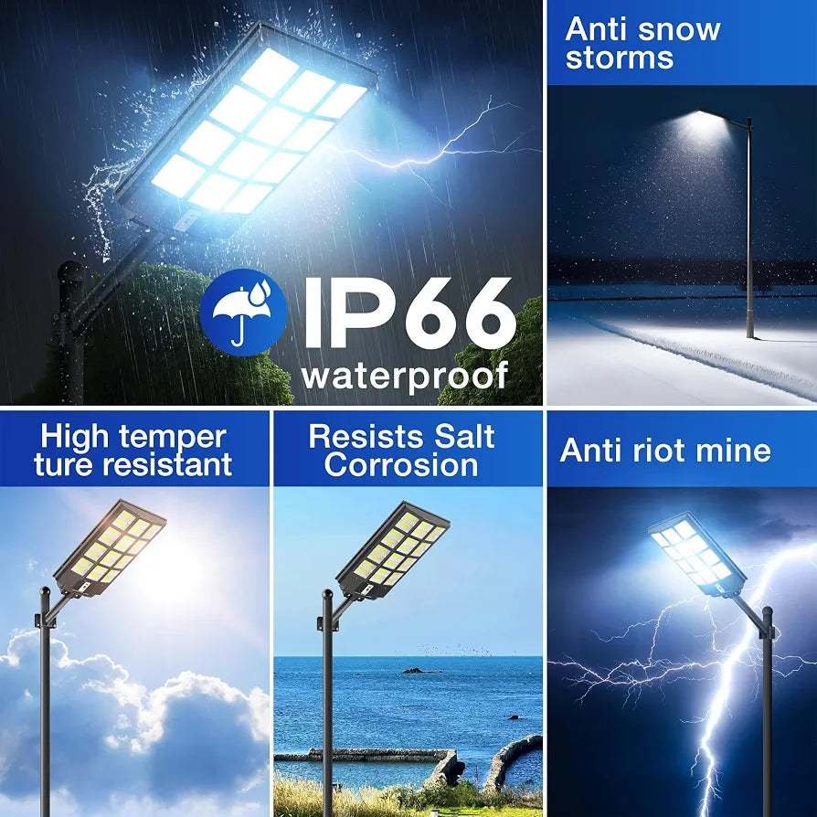 OKPRO Solar Street Light, IP66 Waterproof Solar Lights Outdoor
