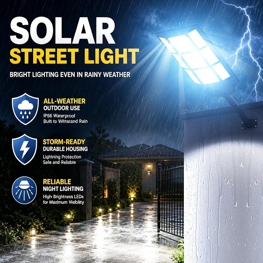 OKPRO 15000W Solar Street Lights, Solar Lights Outdoor IP66 Waterproof