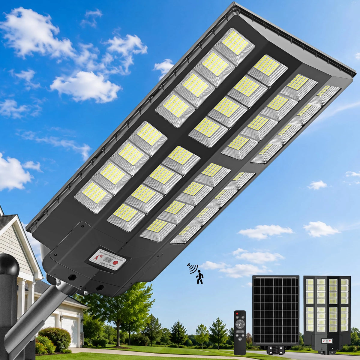 Solar Street Lights Outdoor, IP66 Waterproof Commercial Solar Lights