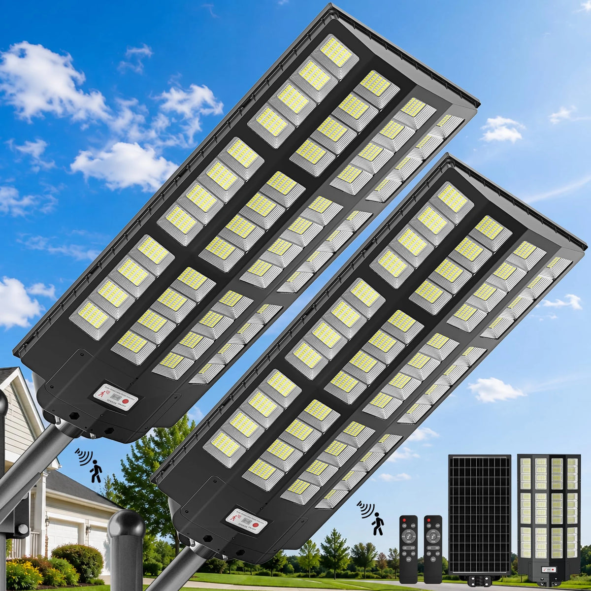 Solar Street Lights Outdoor, IP66 Waterproof Commercial Solar Lights