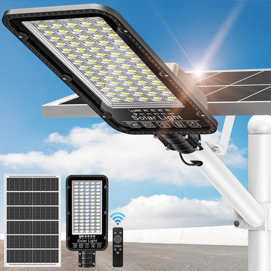 12000W Split-Type Solar Street Light Outdoor – High-Brightness LED, 6500K Dusk to Dawn, IP66 Waterproof with Remote, Commercial & Industrial Lighting for Parking Lots, Farms, Sports Fields