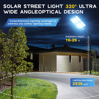 Solar Street Lights Outdoor, IP66 Waterproof Commercial Solar Lights