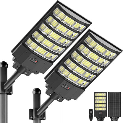 10000W Solar Street Lights Outdoor, Super Bright Solar Lights Outdoor Waterproof with Motion Sensor, IP66 Solar Flood Security Lights with Remote Control for Yard, Driveway, Parking Lot,Stadium