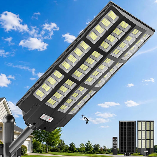 Solar Street Lights Outdoor, IP66 Waterproof Commercial Solar Lights