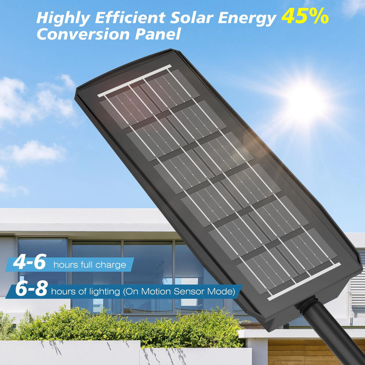 Solar Street Lights Outdoor, Motion Sensor, Remote, IP66