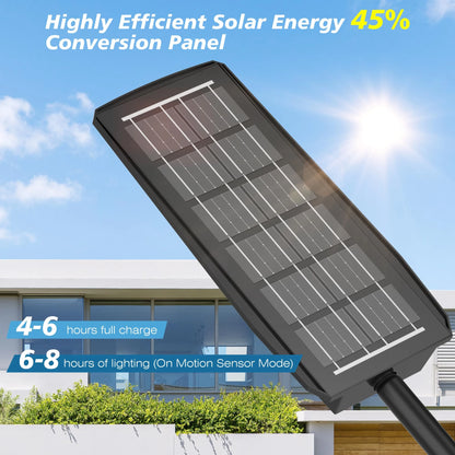 Solar Street Lights Outdoor, Motion Sensor, Remote, IP66