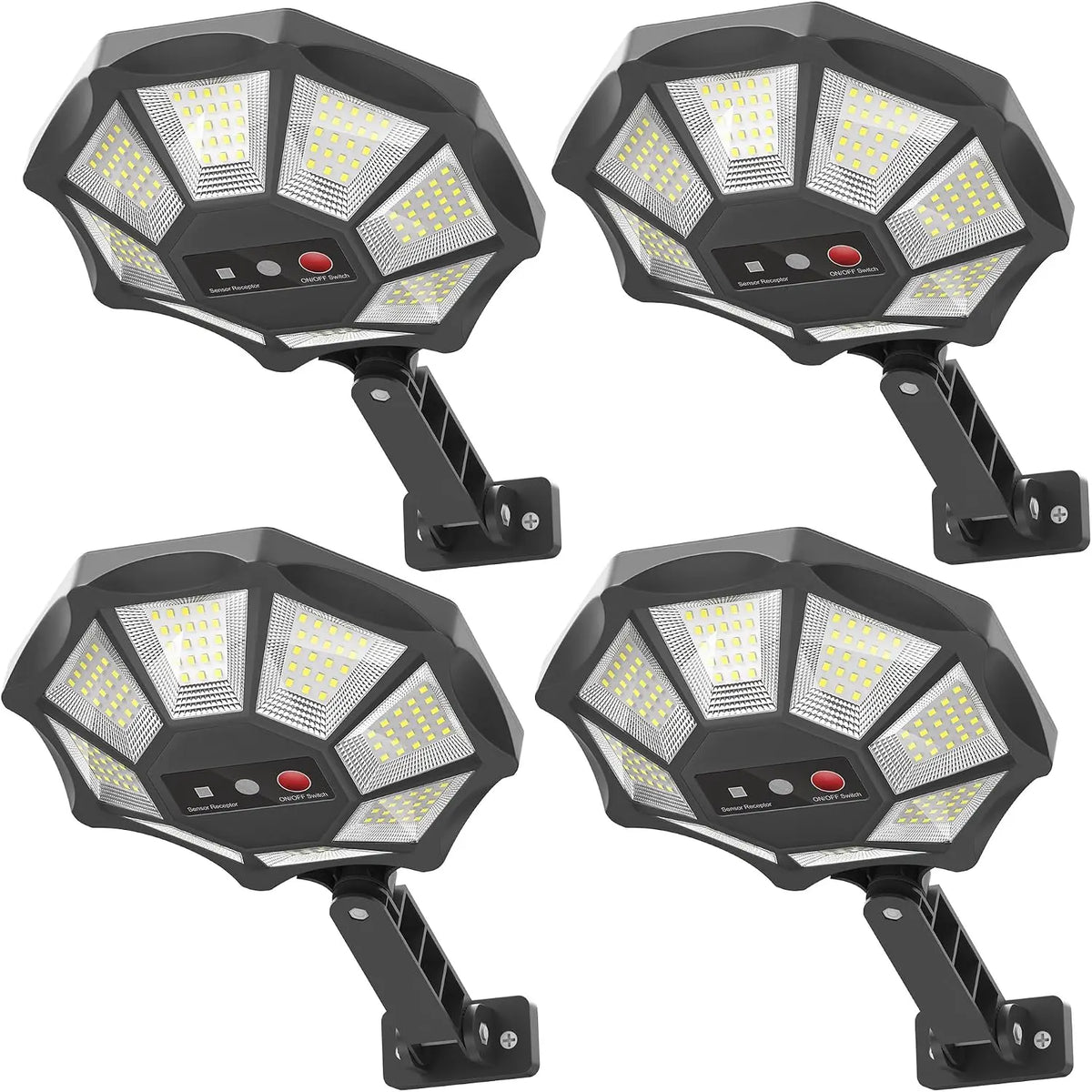 Solar Lights Outdoor, 168LED 6500K Flood Light Dusk to Dawn