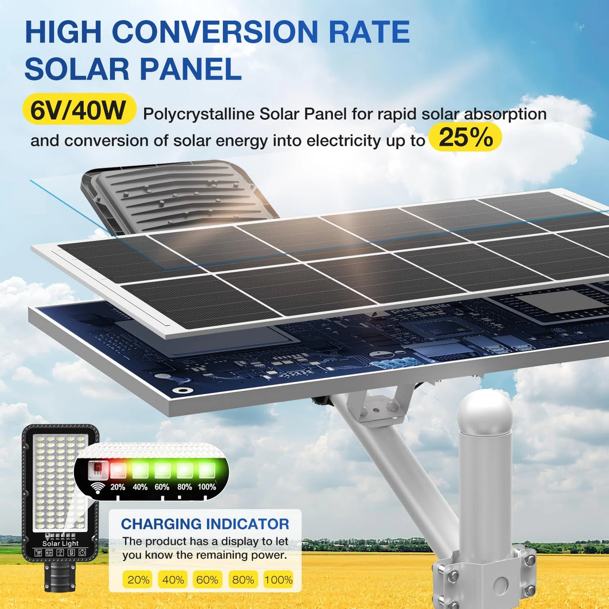 Solar Street Lights Commercial Split Outdoor Street Lights