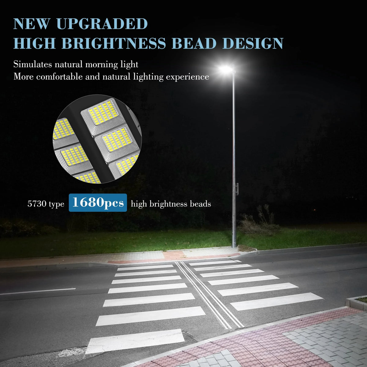 Solar Street Lights Outdoor, IP66 Waterproof Commercial Solar Lights