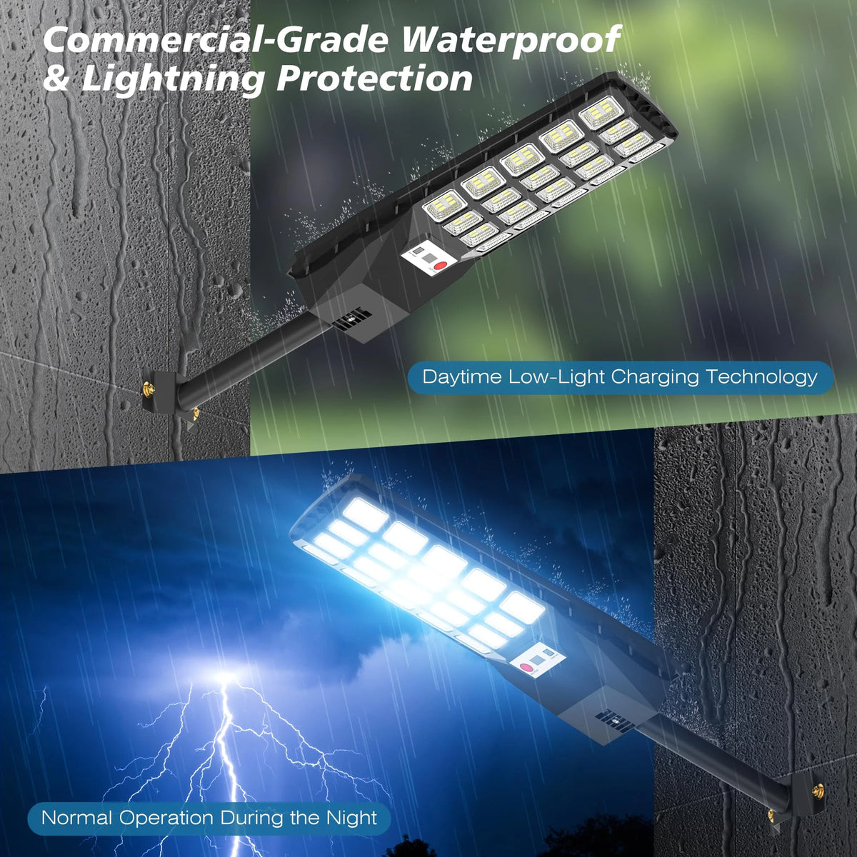 Solar Street Lights Outdoor, Motion Sensor, Remote, IP66