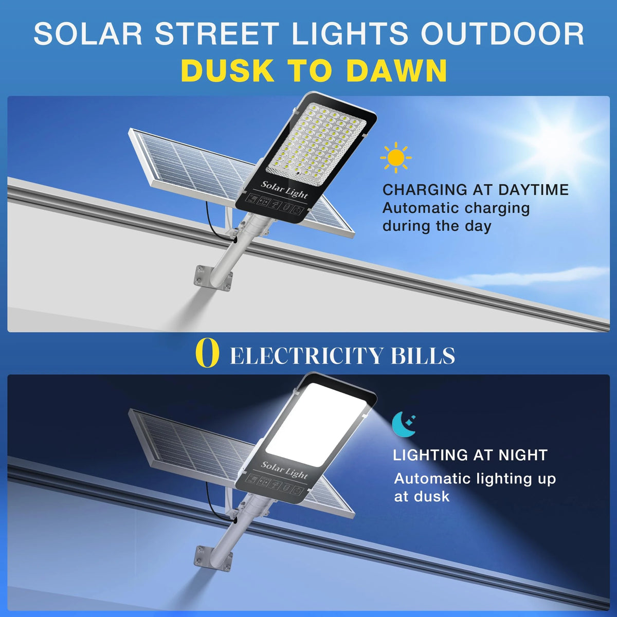 Solar Street Lights Commercial Split Outdoor Street Lights