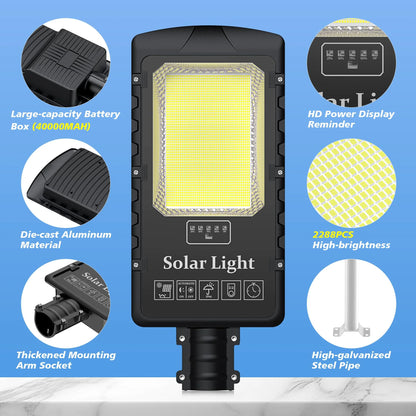 20000W Large Solar Street Light Outdoor,7000K Commercial Dusk to Dawn