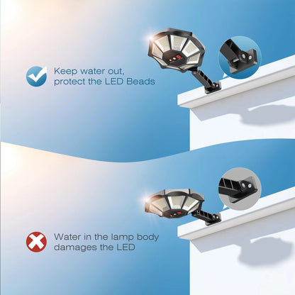 Solar Lights Outdoor, 168LED 6500K Flood Light Dusk to Dawn