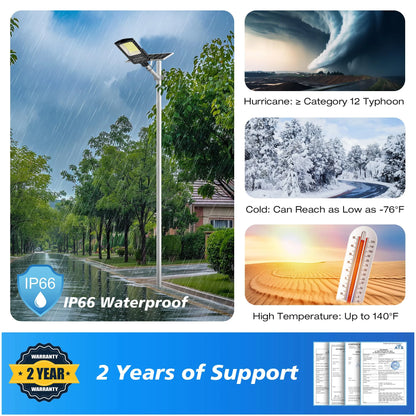 20000W Large Solar Street Light Outdoor,7000K Commercial Dusk to Dawn