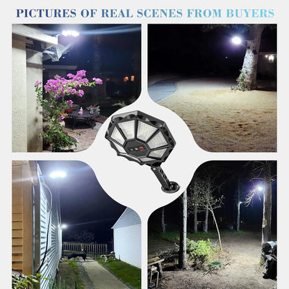 Solar Lights Outdoor, 168LED 6500K Flood Light Dusk to Dawn