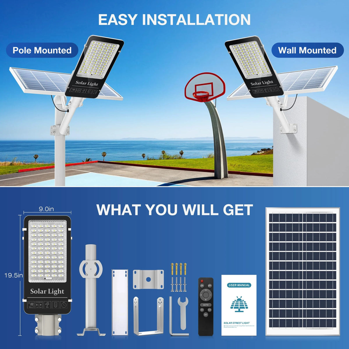 Solar Street Lights Commercial Split Outdoor Street Lights